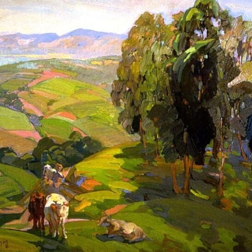 Untitled (Landscape with Cattle)