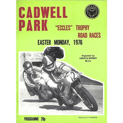 1976 Cadwell Park "Eccles" Trophy Road Races (19/04/1976) Motor Cycle Racing Programme