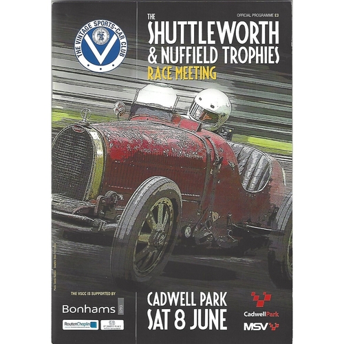 2013 Cadwell Park The Shuttleworth & Nuffield Trophies Race Meeting (08/06/2013) Motor Racing Programme