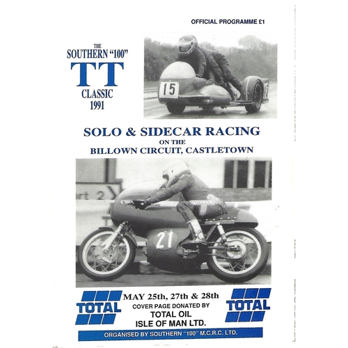 1991 Castletown (Billown circuit) The Southern "100" TT Classic Meeting (25, 27-28/05/1991) Motor Cycle Racing Programme
