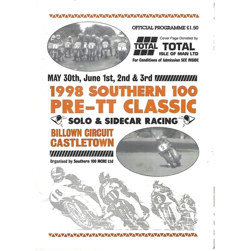 1998 Castletown (Billown circuit) The Southern "100" TT Classic Meeting (30/05/1998, 01-03/06/1998) Motor Cycle Racing Programme