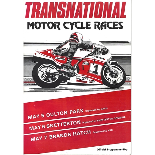 1984 Brands Hatch Transnational Motor Cycle Races Meeting (05/05/1984) Motor Cycle Racing Programme