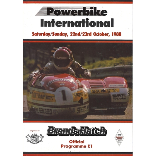 1988 Brands Hatch Powerbike International Motor Cycle Racing Meeting (22-23/10/1988) Motor Cycle Racing Programme