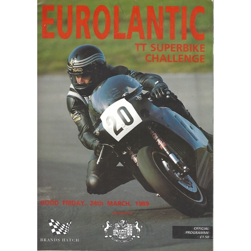 1989 Brands Hatch Eurolantic TT Superbike Challenge Meeting (24/03/1989) Motor Cycle Racing Programme