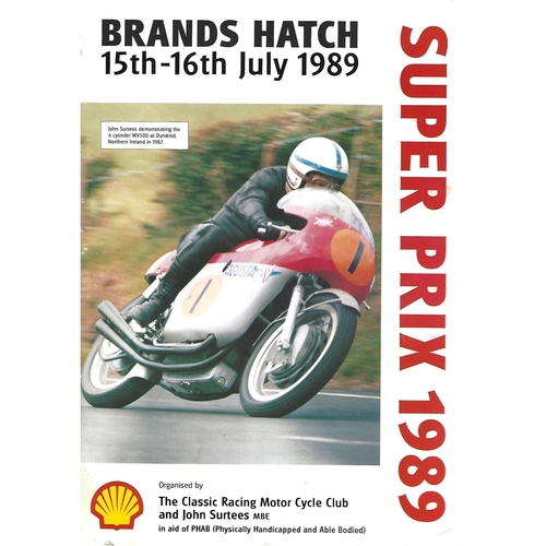 1989 Brands Hatch Super Prix 1989 Meeting (15-16/07/1989) Motor Cycle Racing Programme