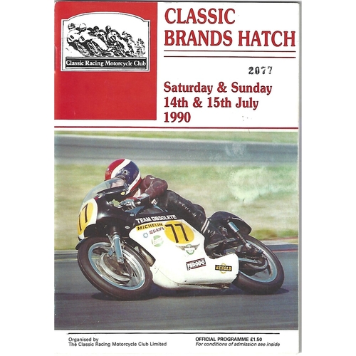 1990 Brands Hatch Classic Brands Hatch Meeting (14-15/07/1990) Motor Cycle Racing Programme