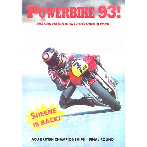 1993 Brands Hatch Powerbike International Motor Cycle Racing Meeting (16-17/10/1993) Motor Cycle Racing Programme