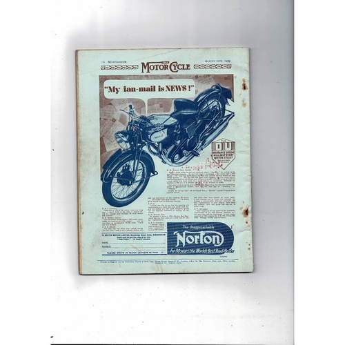 1939 The Motor Cycle Magazine 10th August Vol 63 No 1896