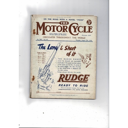 1939 The Motor Cycle Magazine 17th August  Vol 63 No 1897