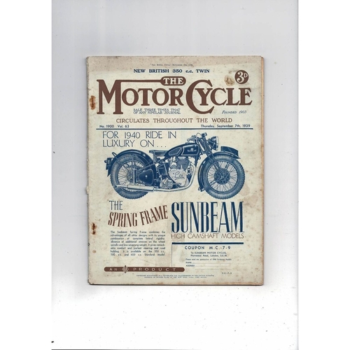 1939 The Motor Cycle Magazine 7th Sept Vol 63 No 1900