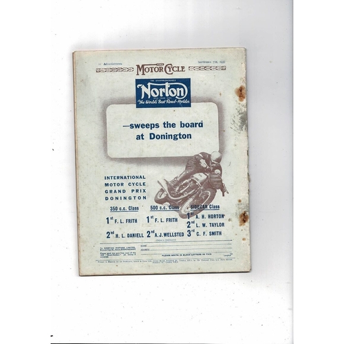 1939 The Motor Cycle Magazine 7th Sept Vol 63 No 1900