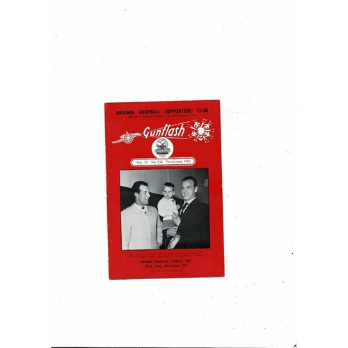 Arsenal Gunflash Vol 13 No. 133 November 1961