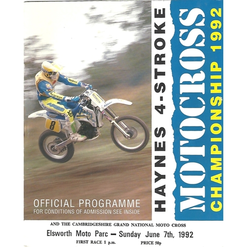 1992 Elsworth Moto Parc Haynes 4-Stroke Moto-Cross Championship Meeting (07/06/1992) Moto-Cross Programme