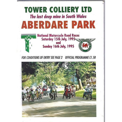 1995 Aberdare Park National Motorcycle Road Race Meeting (15-16/07/1995) Motor Cycle Racing Programme