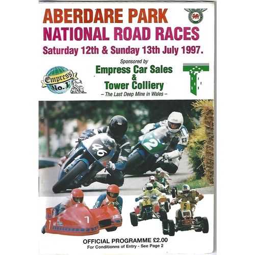 1997 Aberdare Park National Motorcycle Road Race Meeting (12-13/07/1997) Motor Cycle Racing Programme