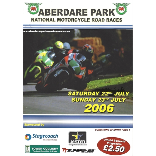 2006 Aberdare Park National Motorcycle Road Race Meeting (22-23/07/2006) Motor Cycle Racing Programme