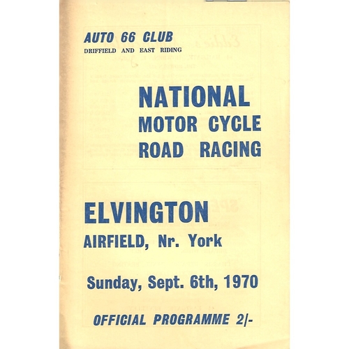 Elvington Motor Cycle Racing Programmes