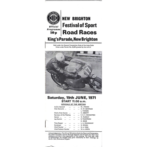 New Brighton Motor Cycle Racing Programmes