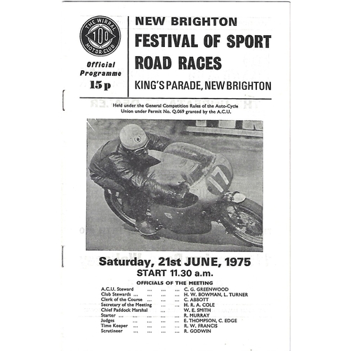 New Brighton Motor Cycle Racing Programmes