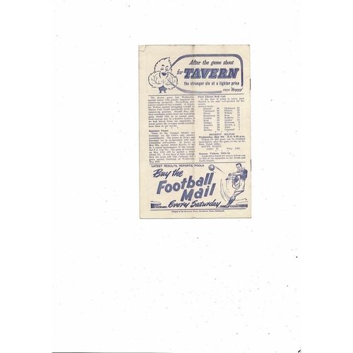 1954/55 Portsmouth v Arsenal Football Programme