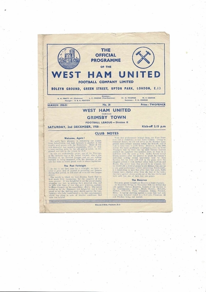 More Football Programmes listed today