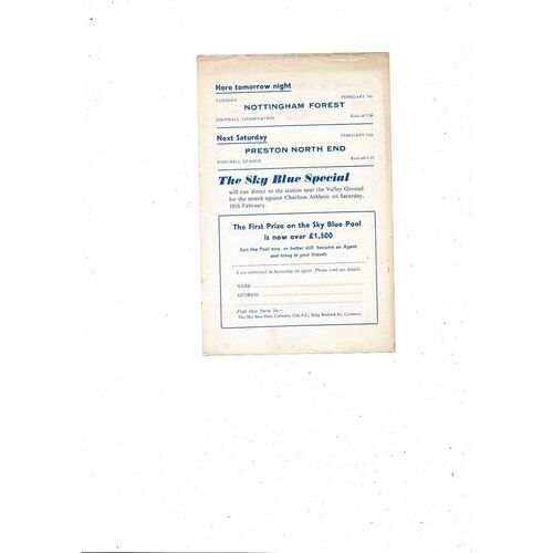 1966/67 Hull City v Portsmouth FA Cup Replay Football Programme @ Coventry City