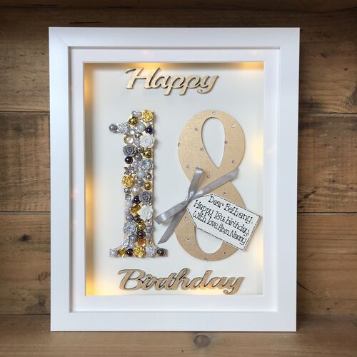 LED Happy 18 th birthday frame