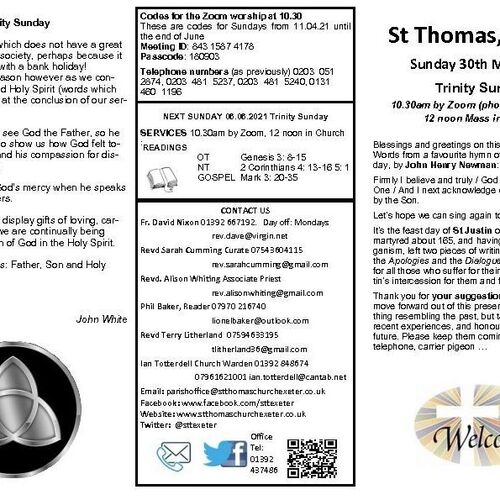 Pew Sheet | The Parish of St Thomas, Exeter