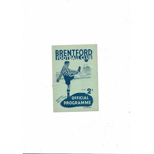 1947/48 Brentford v Chesterfield Football Programme