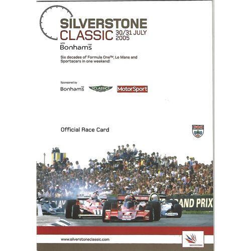 2005 Silverstone Classic Meeting (30-31/07/2005) Motor Racing Programme & Race Card