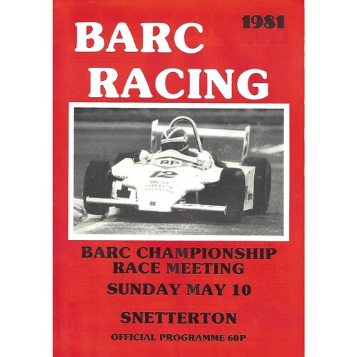 1981 Snetterton BARC Championship Race Meeting (10/05/1981) Motor Racing Programme