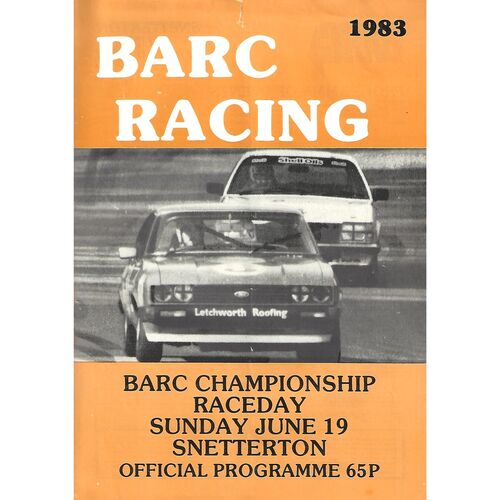 1983 Snetterton BARC Championship Race Meeting (19/06/1983) Motor Racing Programme