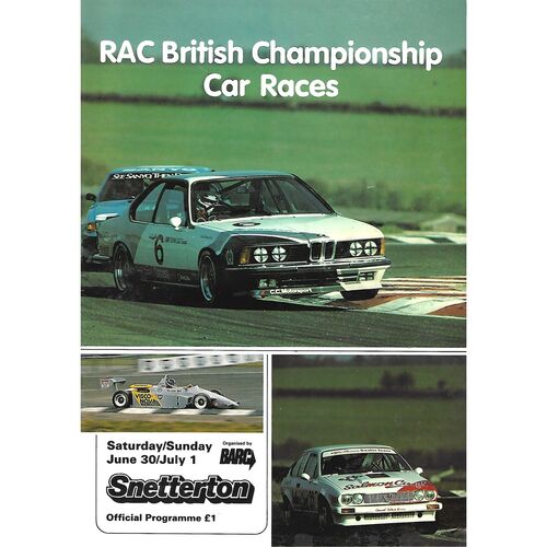 1984 Snetterton RAC British Championship Car Race Meeting (30/06/1984-01/07/1984) Motor Racing Programme