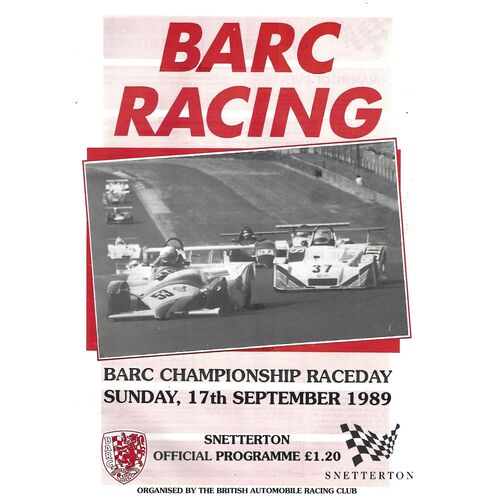1989 Snetterton BARC Championship Race Meeting (17/09/1989) Motor Racing Programme