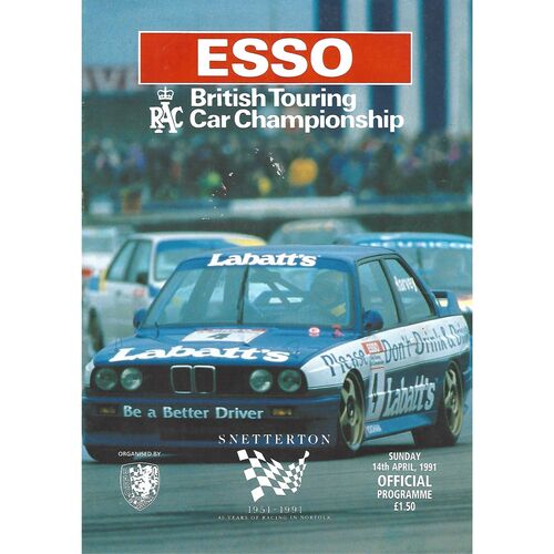 1991 Snetterton RAC British Touring Car Championship Race Meeting (14/04/1991) Motor Racing Programme