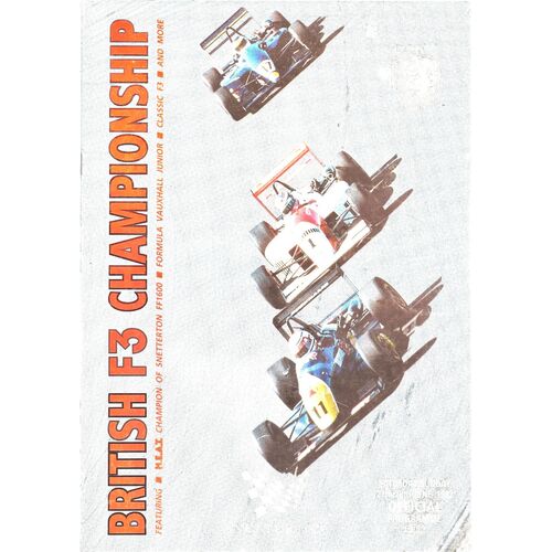 1992 Snetterton British F3 Championship Raceday Meeting (27-28/06/1992) Motor Racing Programme