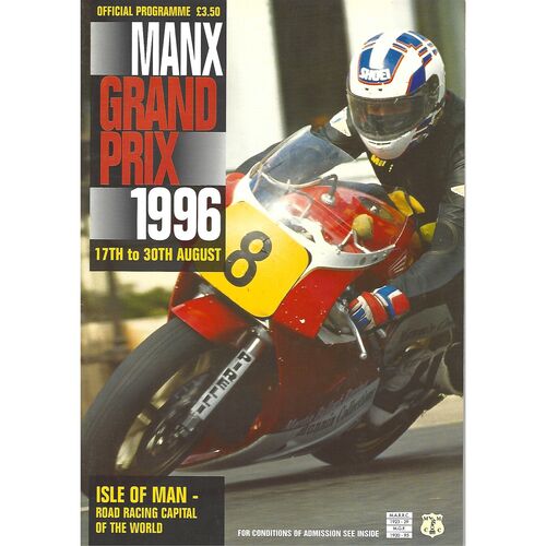 1996 Manx Grand Prix Motor Cycle Racing Programme & Racecard