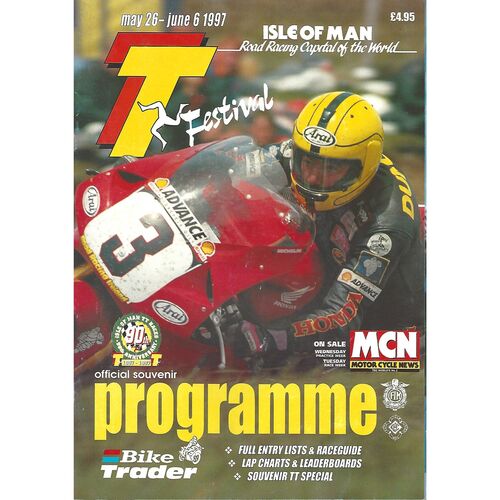 1997 Isle of Man T.T Festival Races Motor Cycle Racing Programme, Racecard & TT Special Newspaper