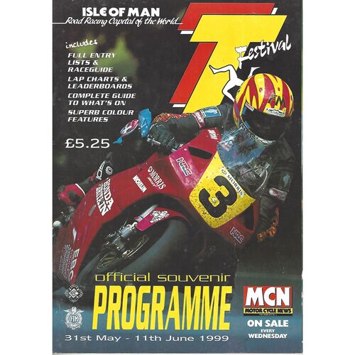 1999 Isle of Man T.T Festival Races Motor Cycle Racing Programme & Racecard