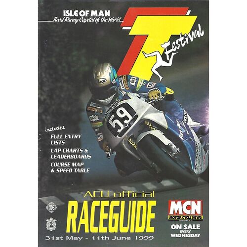 1999 Isle of Man T.T Festival Races Motor Cycle Racing Programme & Racecard