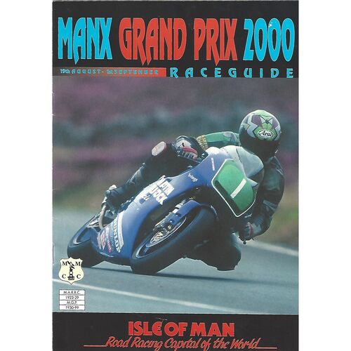 2000 Manx Grand Prix Motor Cycle Racing Programme & Racecard