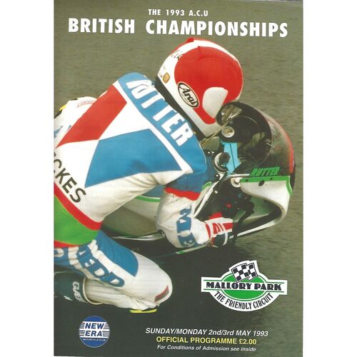 1993 Mallory Park British ACU Championship Race Meeting (02-03/05/1993 Motor Cycle Racing Programme
