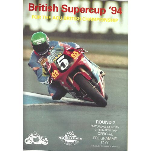 1994 Mallory Park British ACU Championship Race Meeting (16-17/04/1994) Motor Cycle Racing Programme