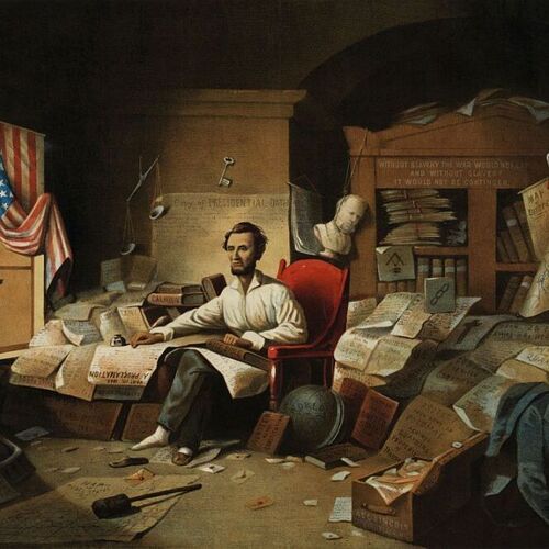 President Lincoln, Writing the Proclamation of Freedom
