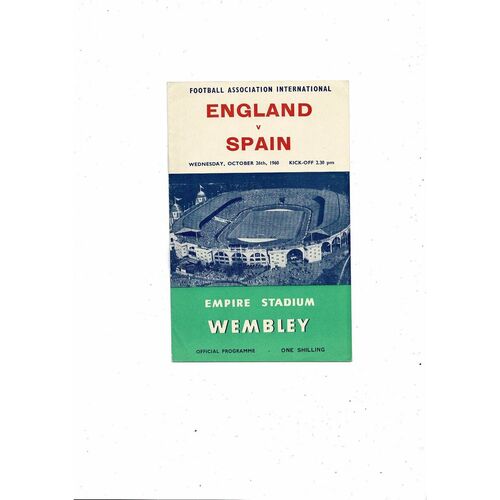 1960 England v Spain Football Programme