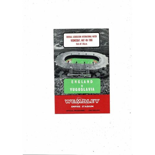 1966 England v Yugoslavia Football Programme