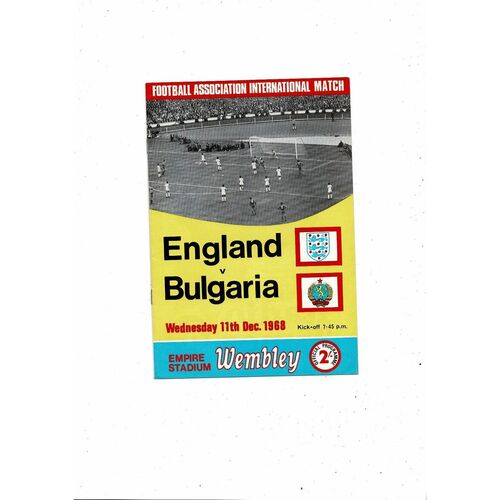 1968 England v Bulgaria Football Programme