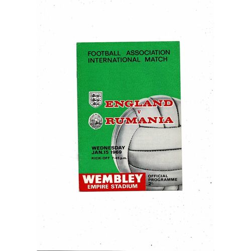 1969 England v Rumania Football Programme
