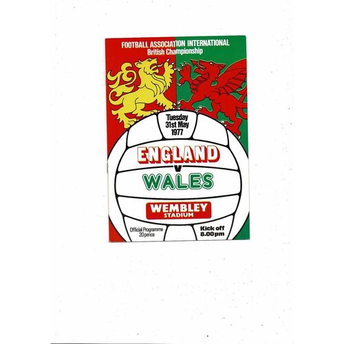 1977 England v Wales Football Programme