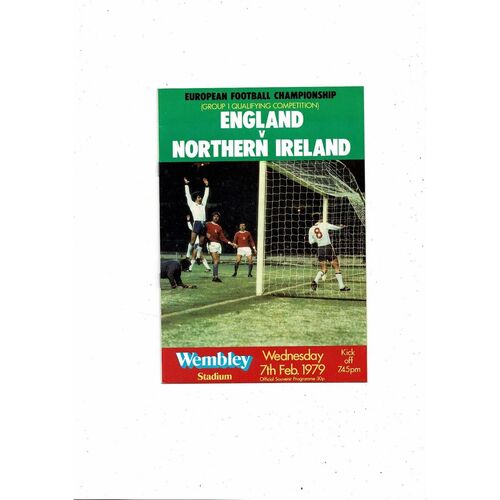 1979 England v Northern Ireland Football Programme